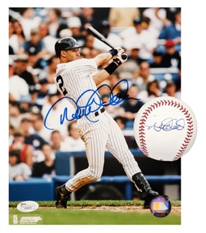 Lot of (2) Derek Jeter Signed Baseball and 8x10 Photograph 